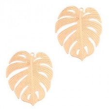 Metal Bohemian pendant Tropical leaf Rosegold